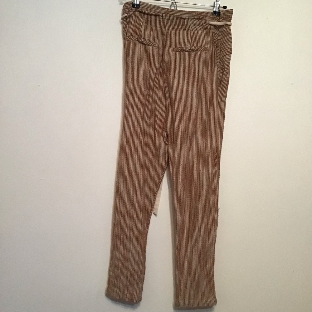 Free People Light at Sunrise High Waisted Vertical Stripped Pant Caraway-Cream - Picture 5 of 7